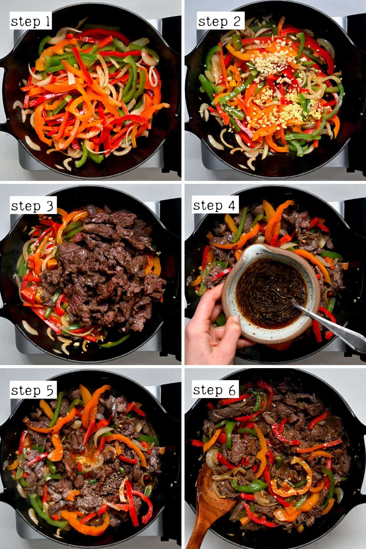 Steps for cooking pepper steak