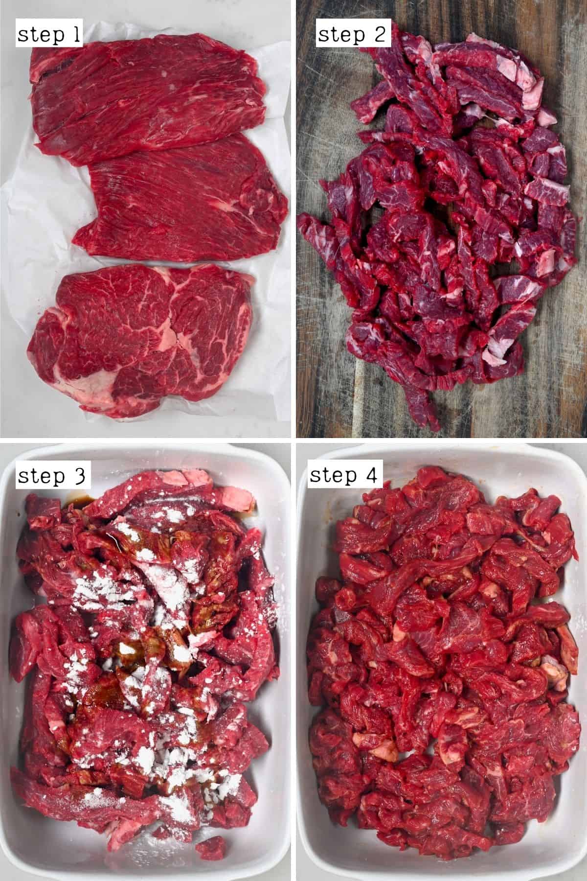 Steps for cutting and preparing steak