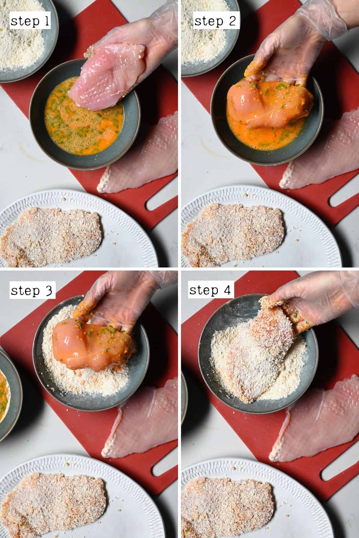 Steps for breading chicken breasts