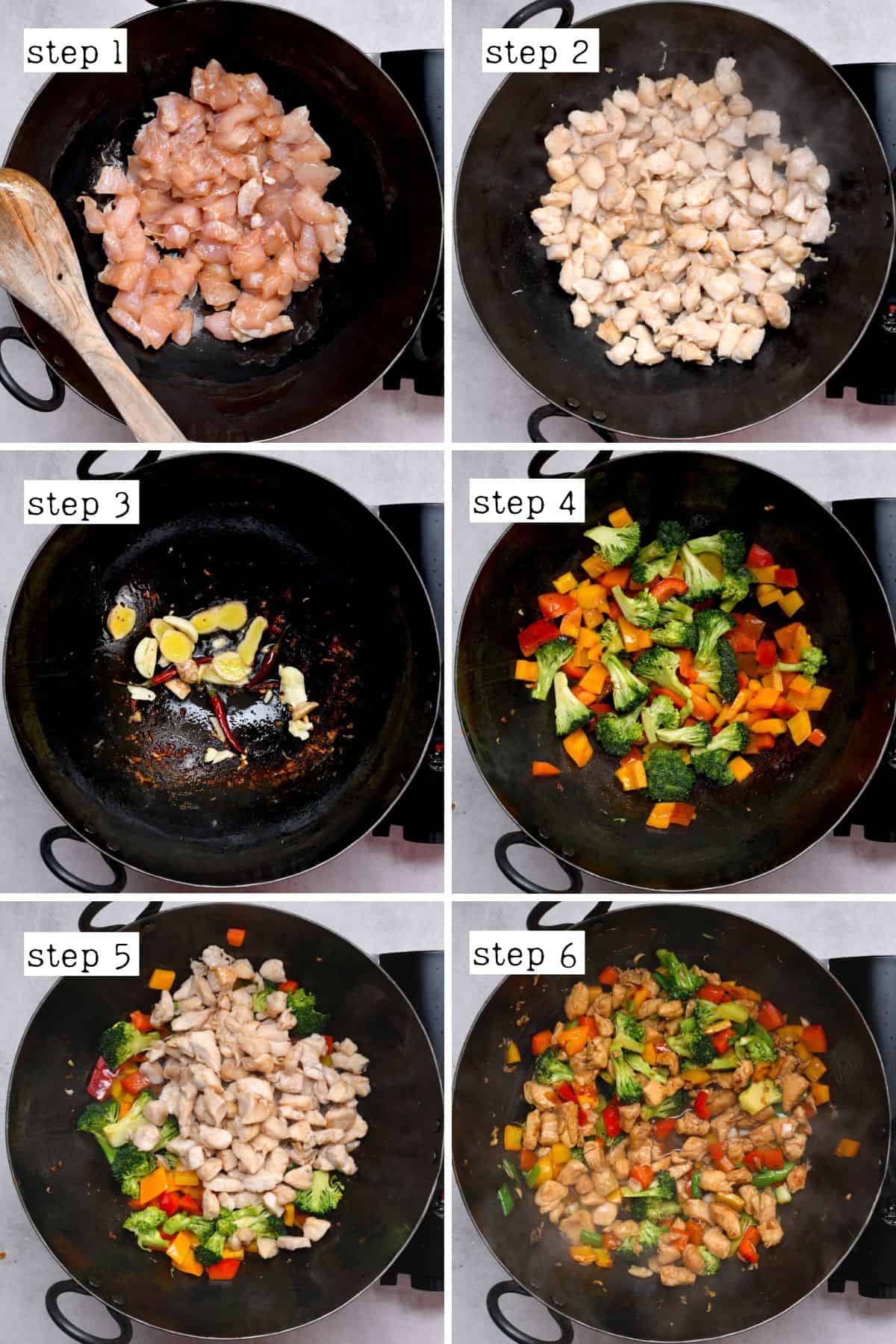 Steps for cooking stir fry chicken