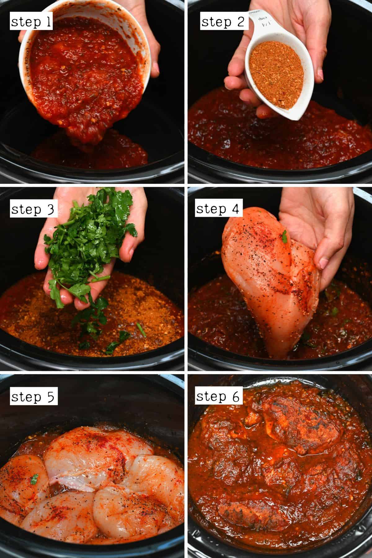 Steps for cooking chicken in a crockpot