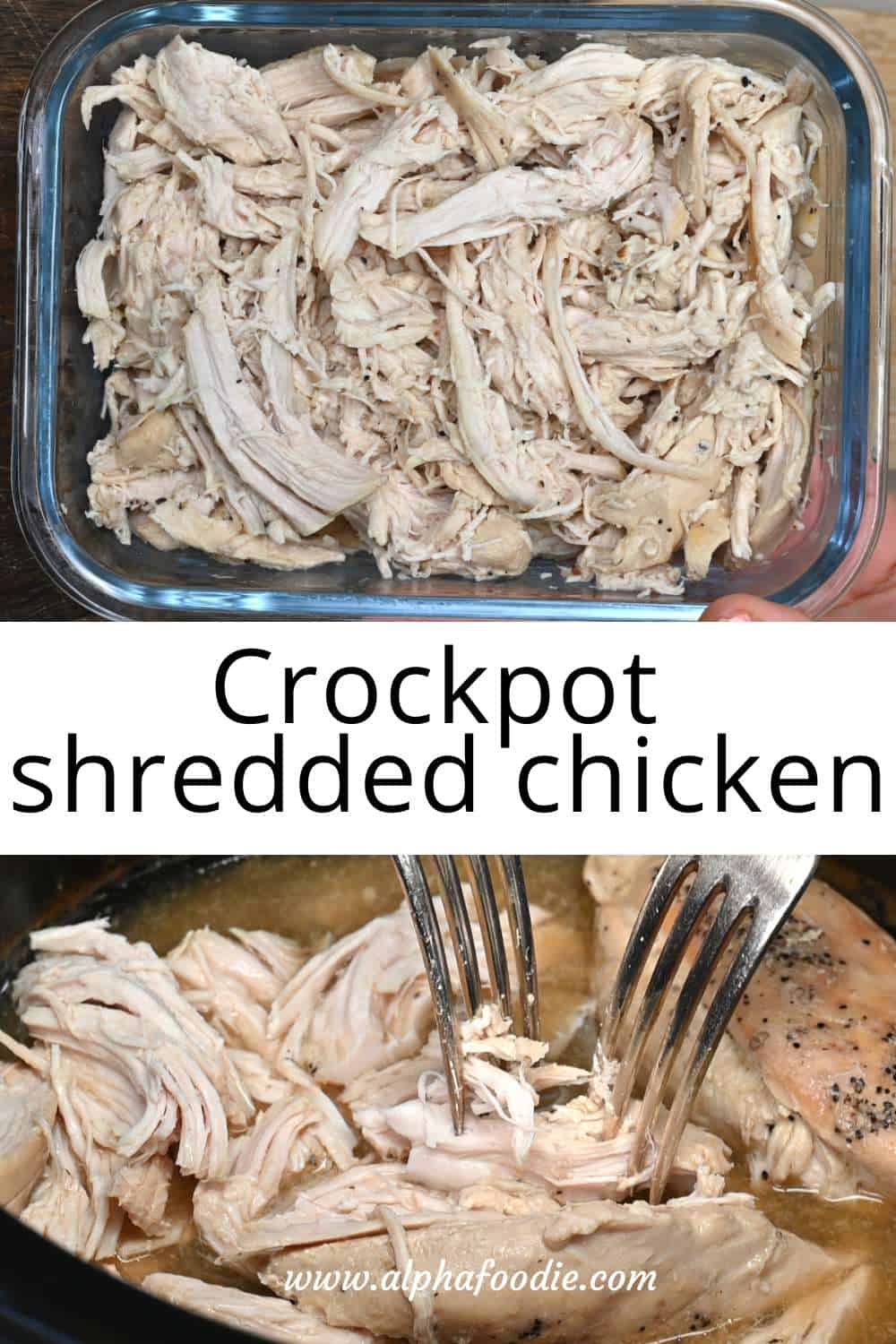 Crockpot Shredded Chicken (Super Easy!) - Alphafoodie