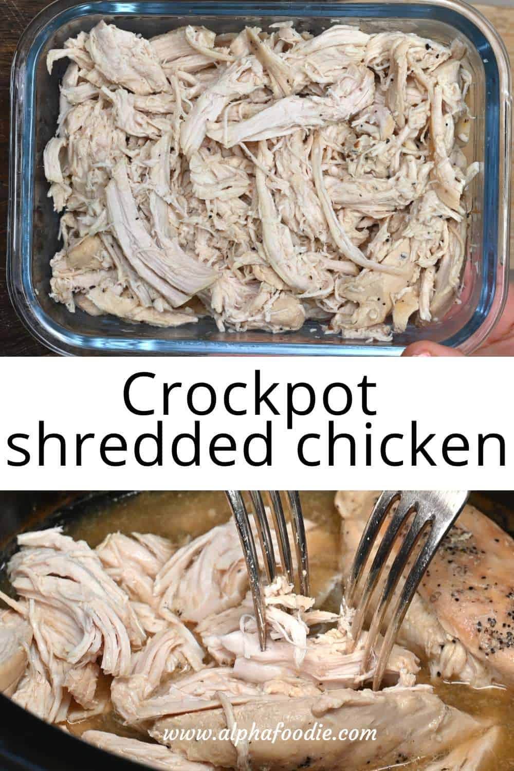 Crockpot Shredded Chicken (Super Easy!) Alphafoodie