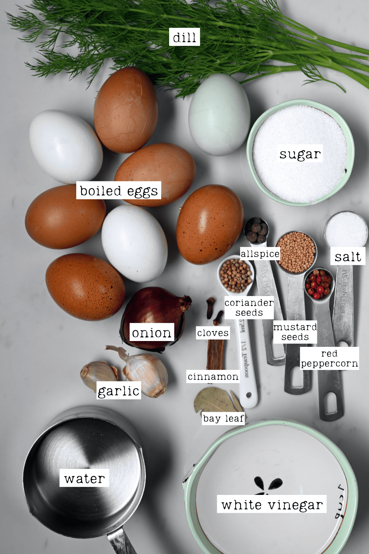 Ingredients for pickled eggs