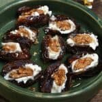 Dates stuffed with goat cheese and walnuts