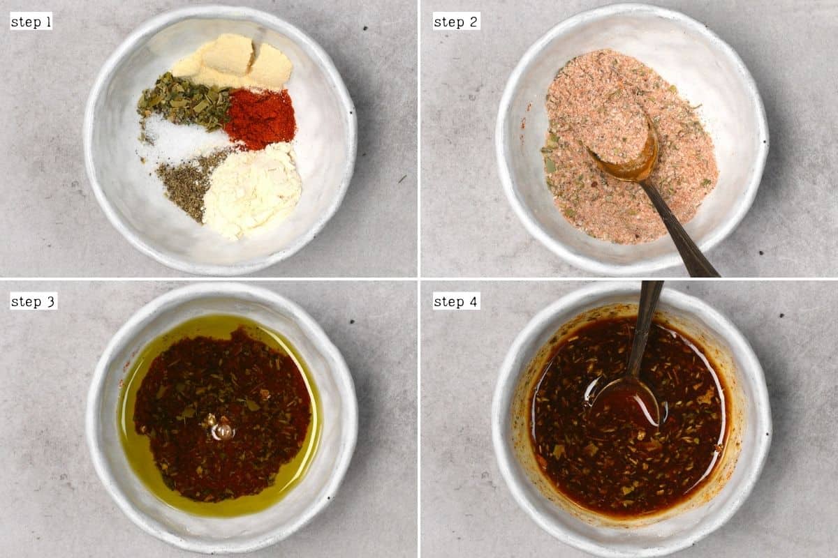 Steps for mixing spices with oil