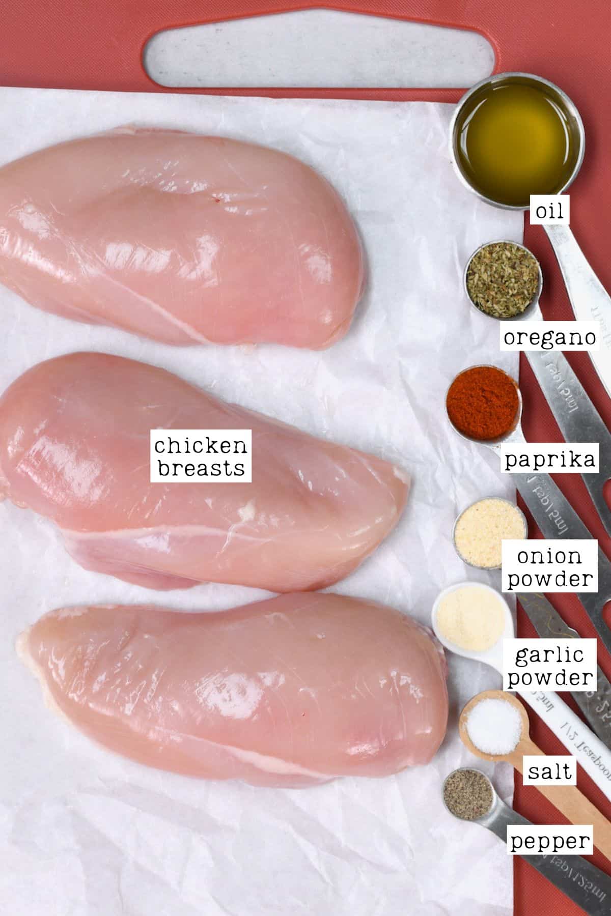 Ingredients for air fryer chicken breasts