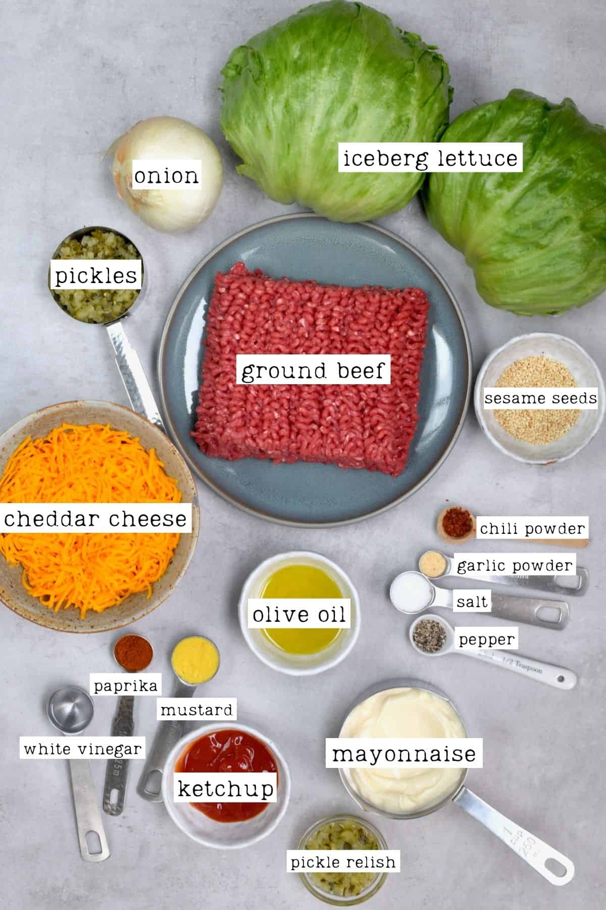 Ingredients for Big Mac salad