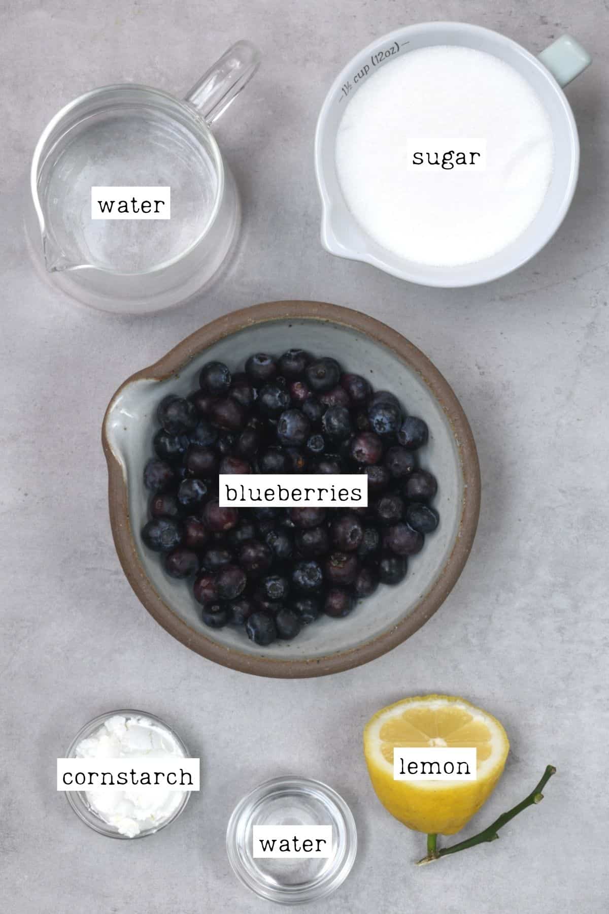 Ingredients for blueberry syrup