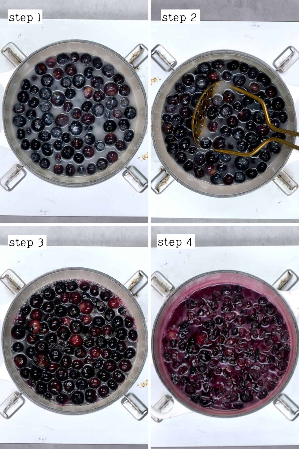 Steps for making blueberry syrup