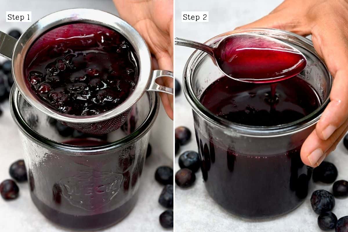 Steps for sieving blueberry syrup