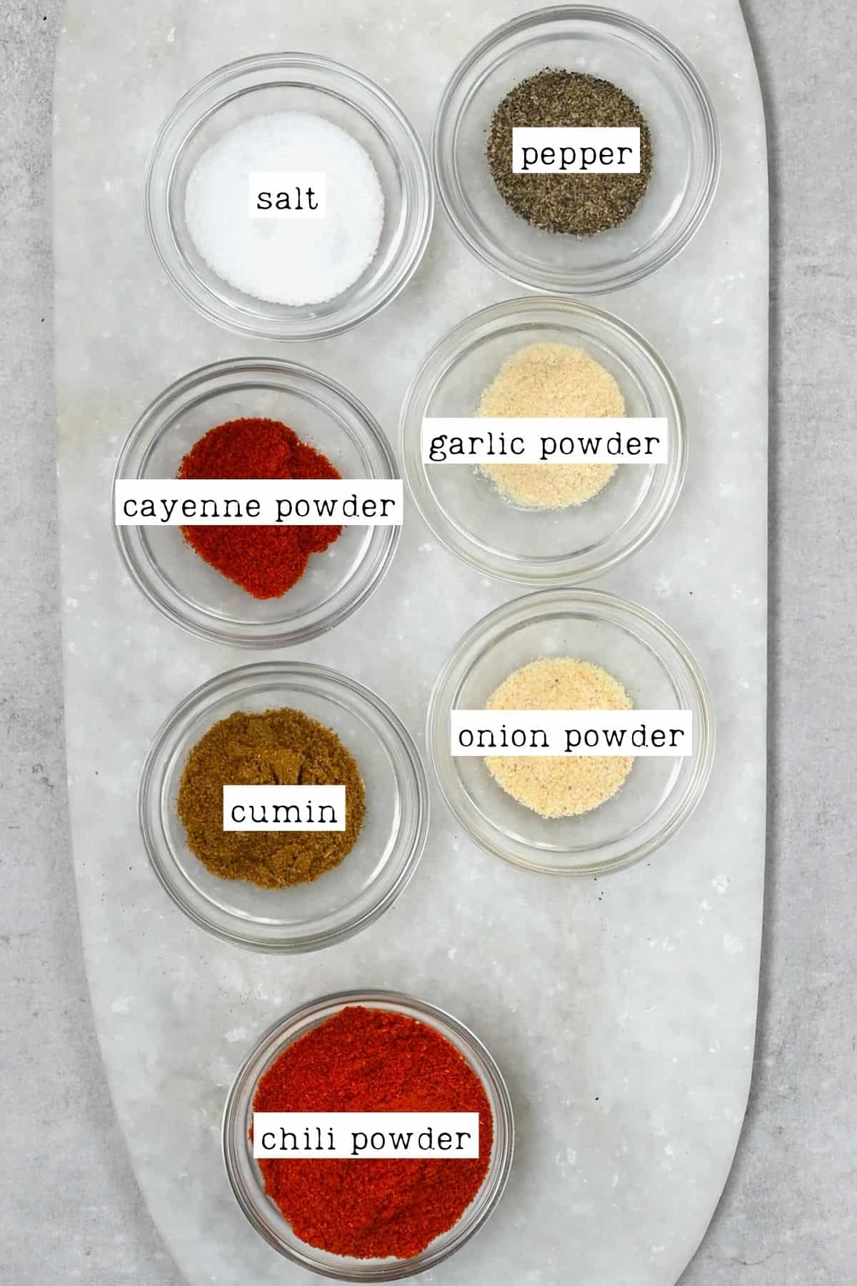 Ingredients for chili seasoning