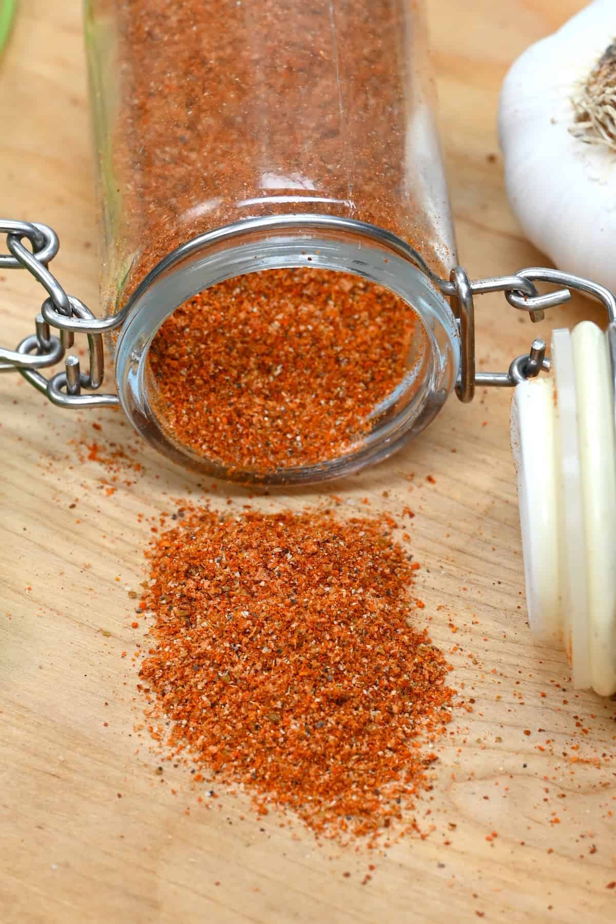 A small jar with chili seasoning