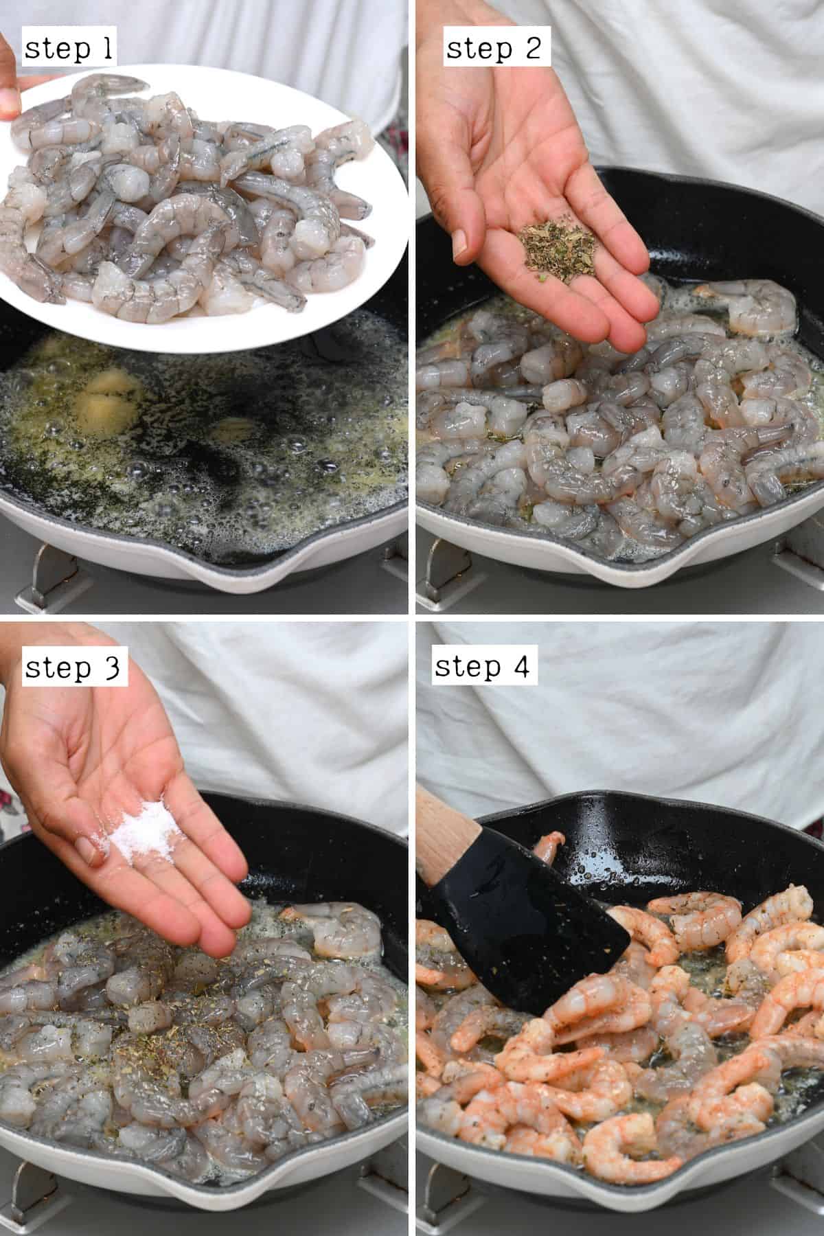 Steps for cooking shrimp