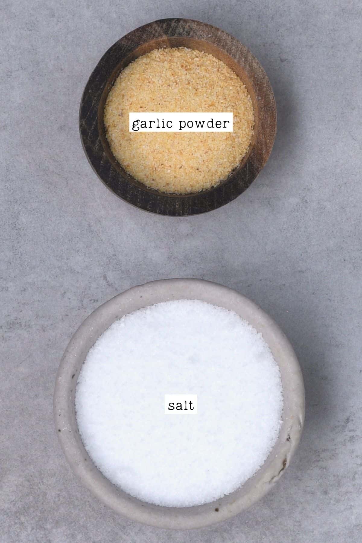 Ingredients for garlic salt