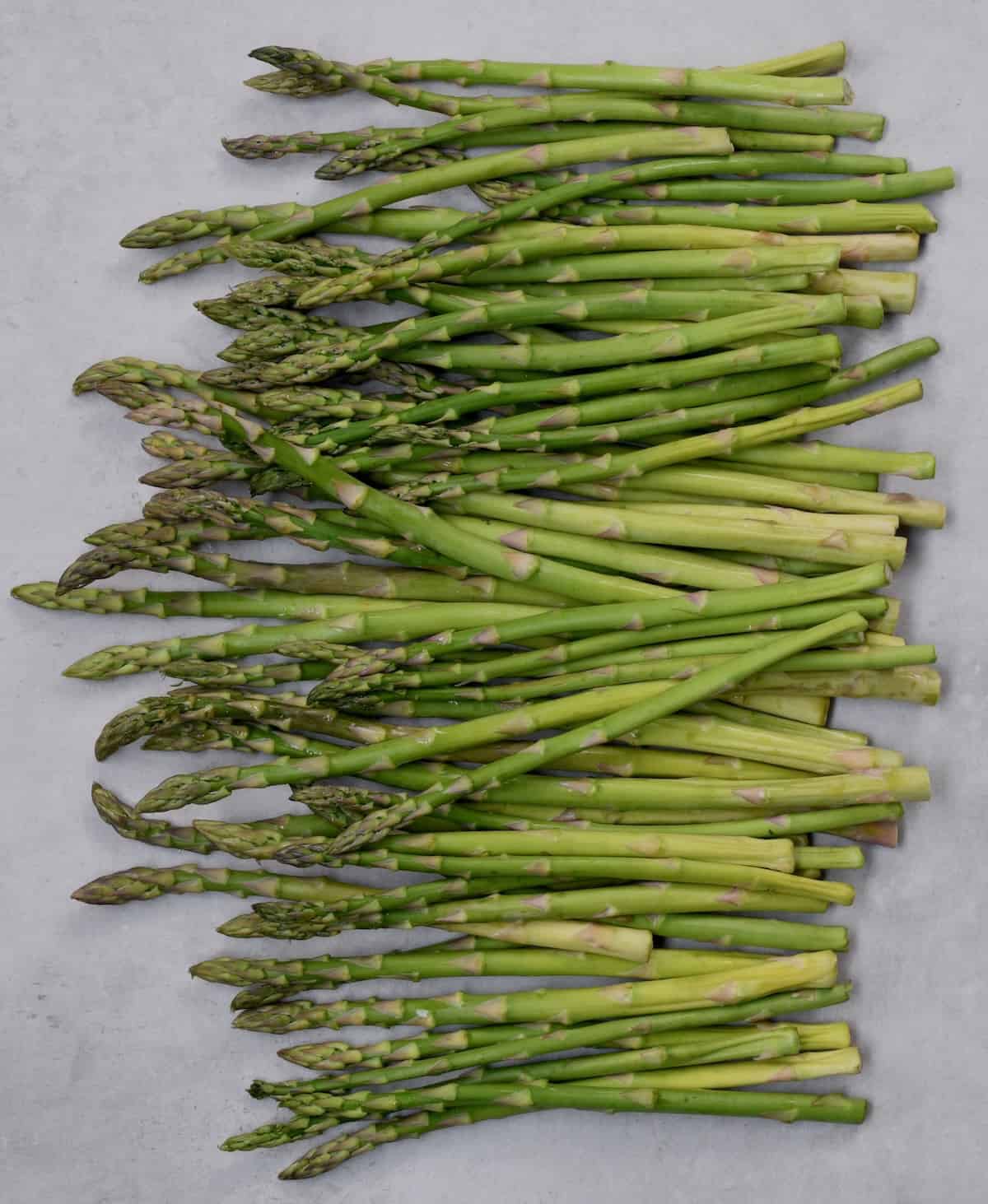 Fresh asparagus on a flat surface