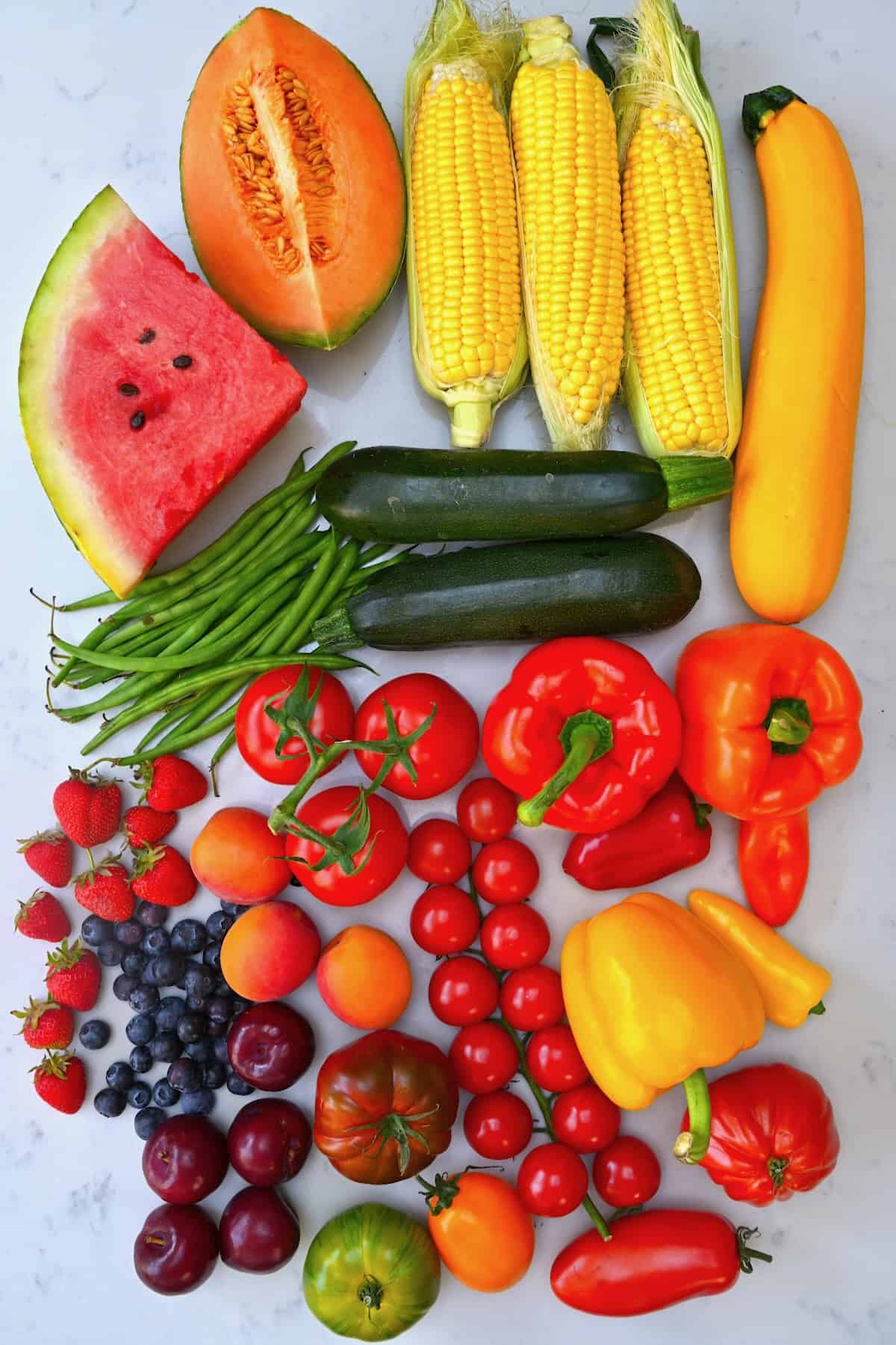 Different fruit and veggies that are in season in July