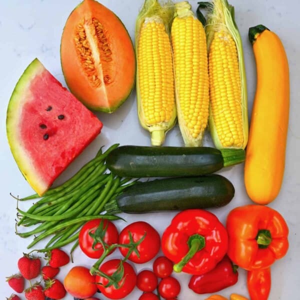 Different fruit and veggies that are in season in July