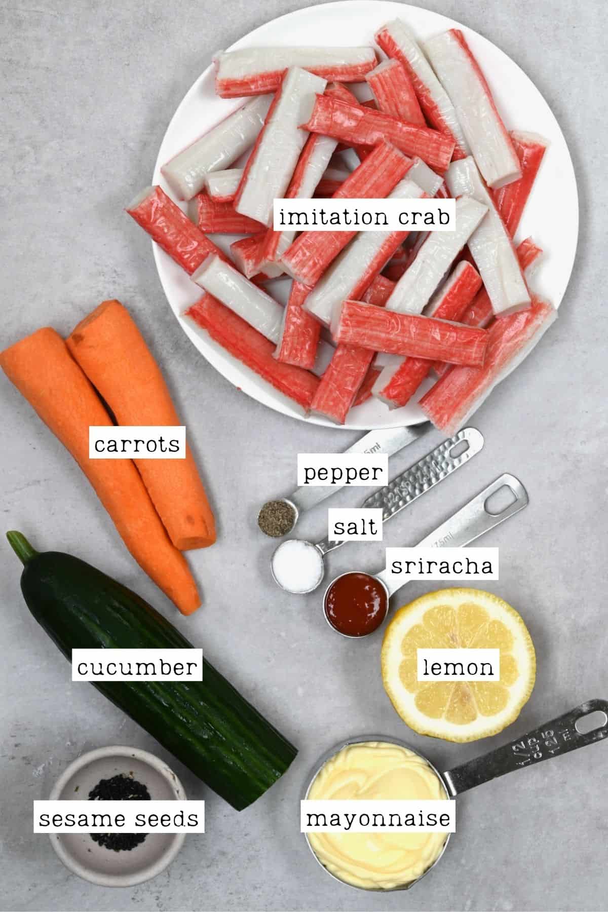 Ingredients for kani salad