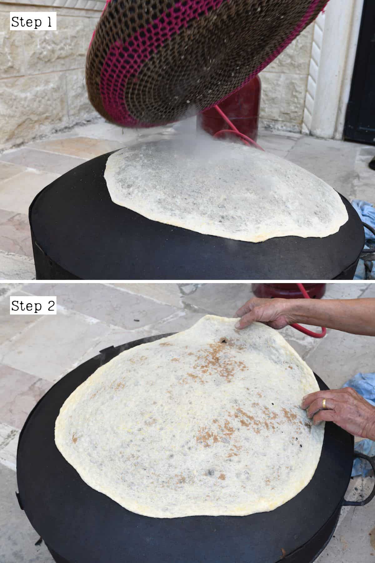 Steps for cooking saj bread