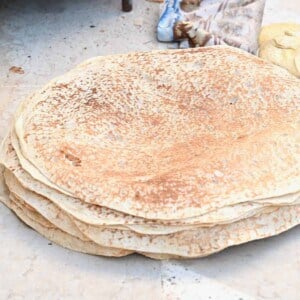 A pile of freshly made flatbreads