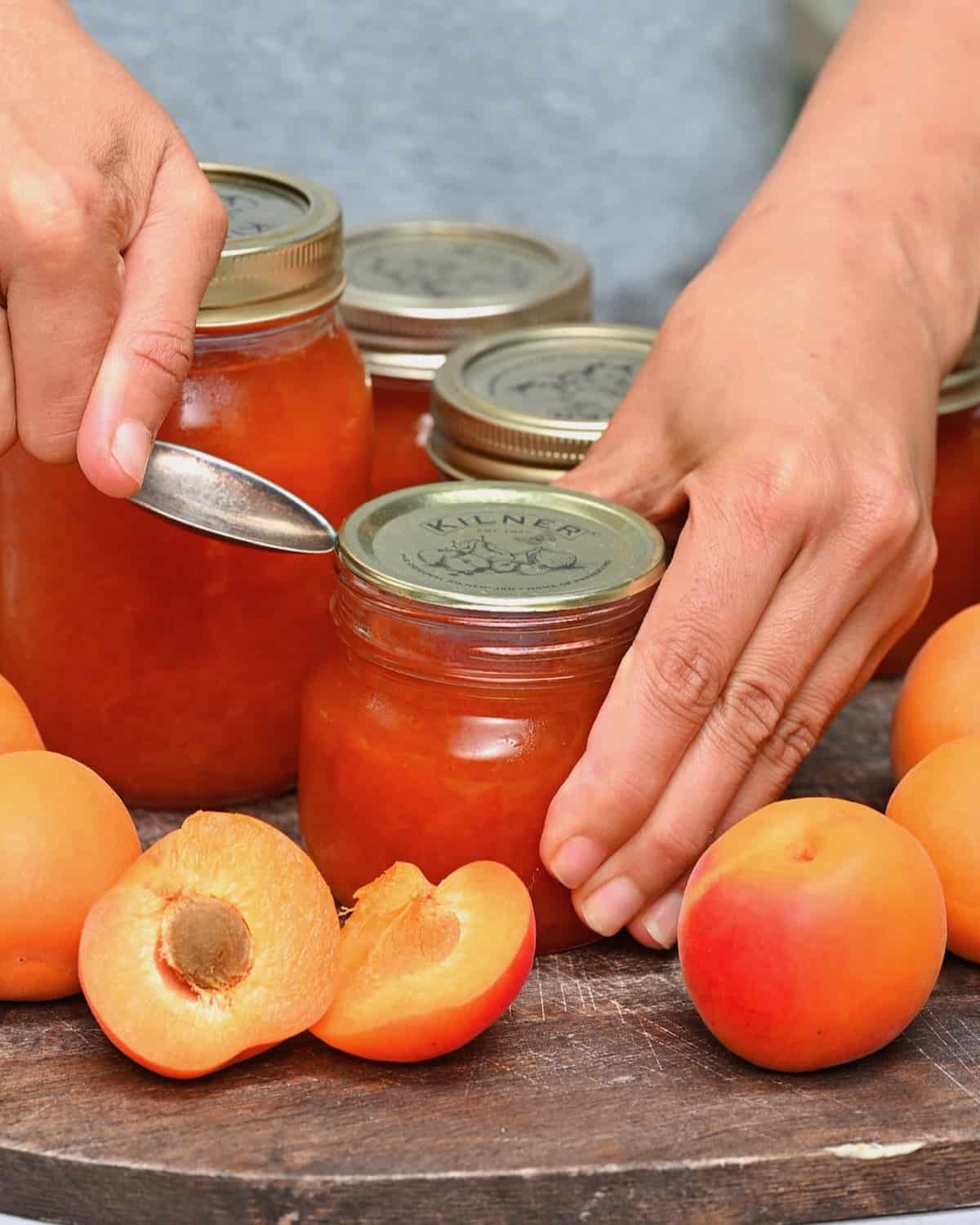 Opening a jar of homemade jam