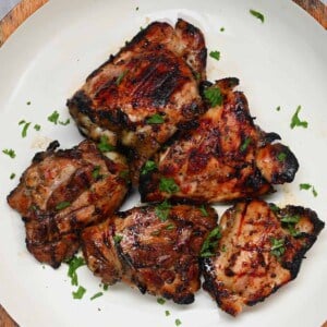 Grilled marinated chicken thighs