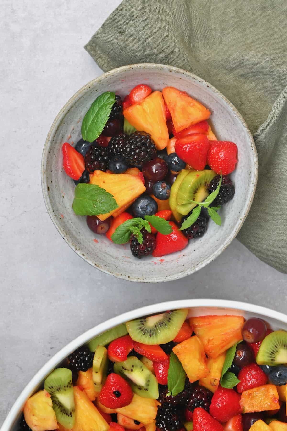 A serving of fruit salad