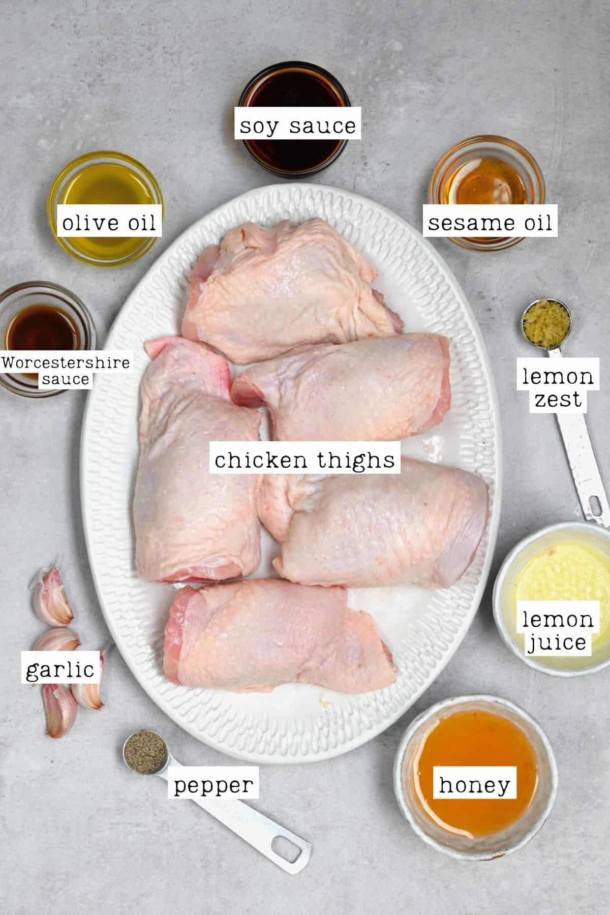 Ingredients for grilled chicken thighs
