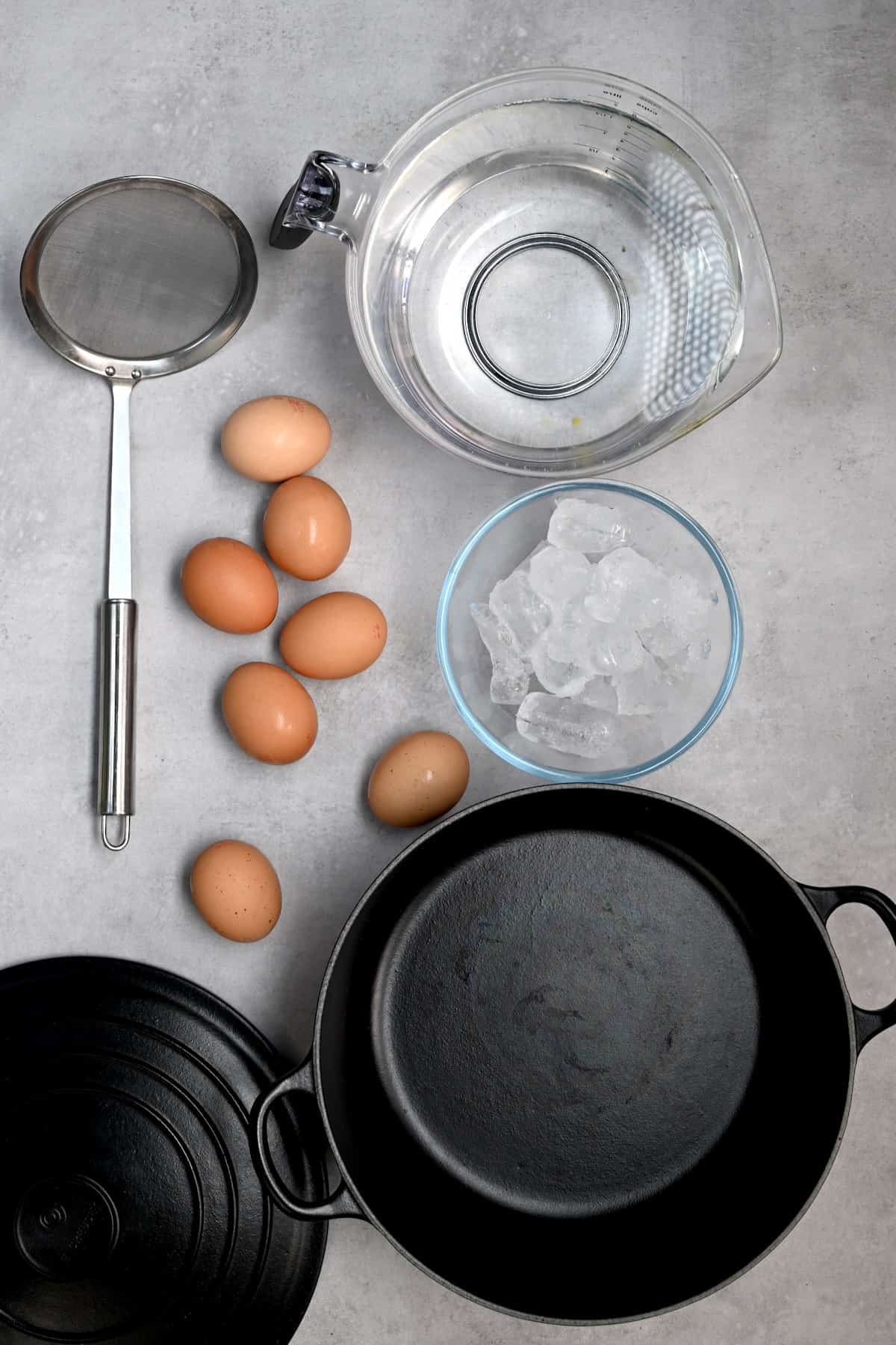 Eggs and tools used to boil them