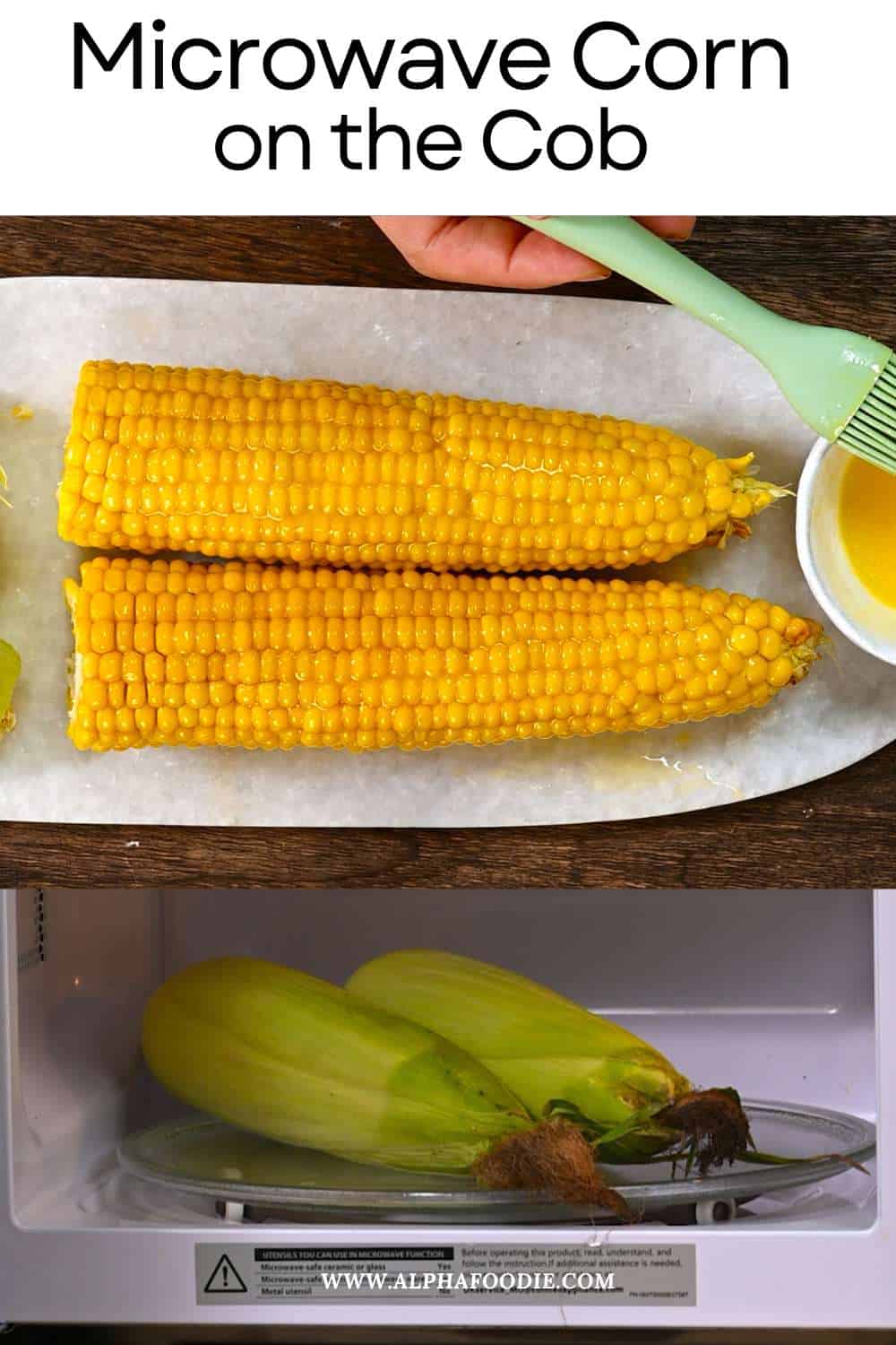 Microwave corn on the cob in husk alphafoodie