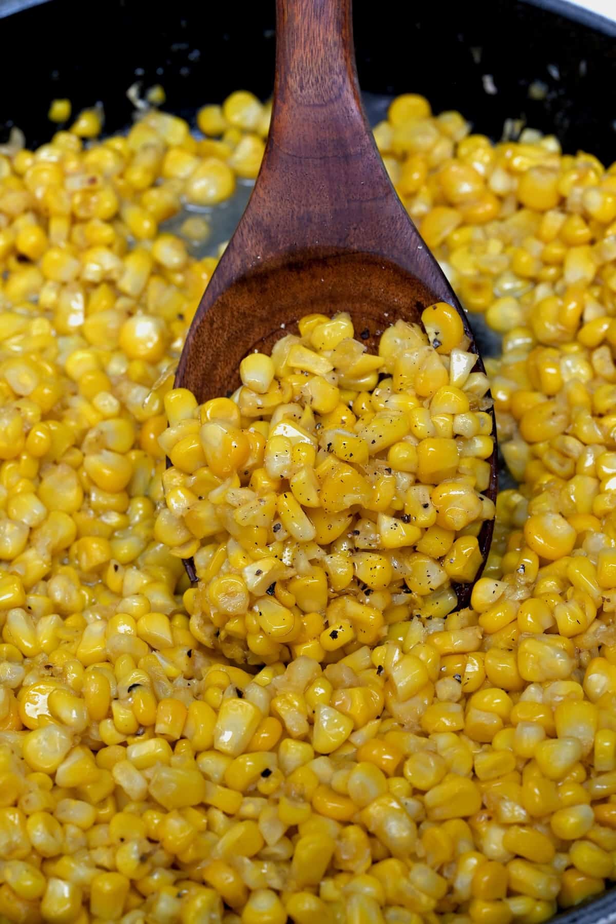 A spoonful of Southern fried corn