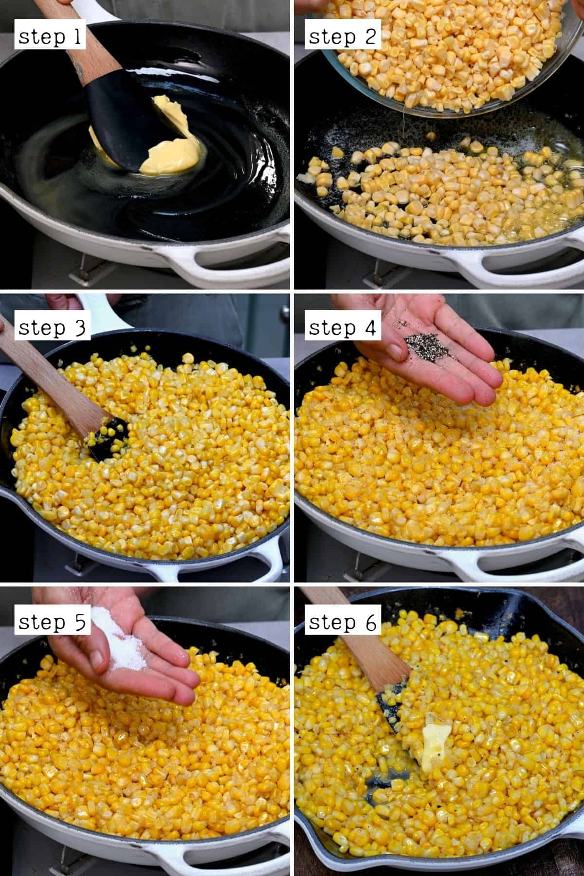 Steps for making fried corn