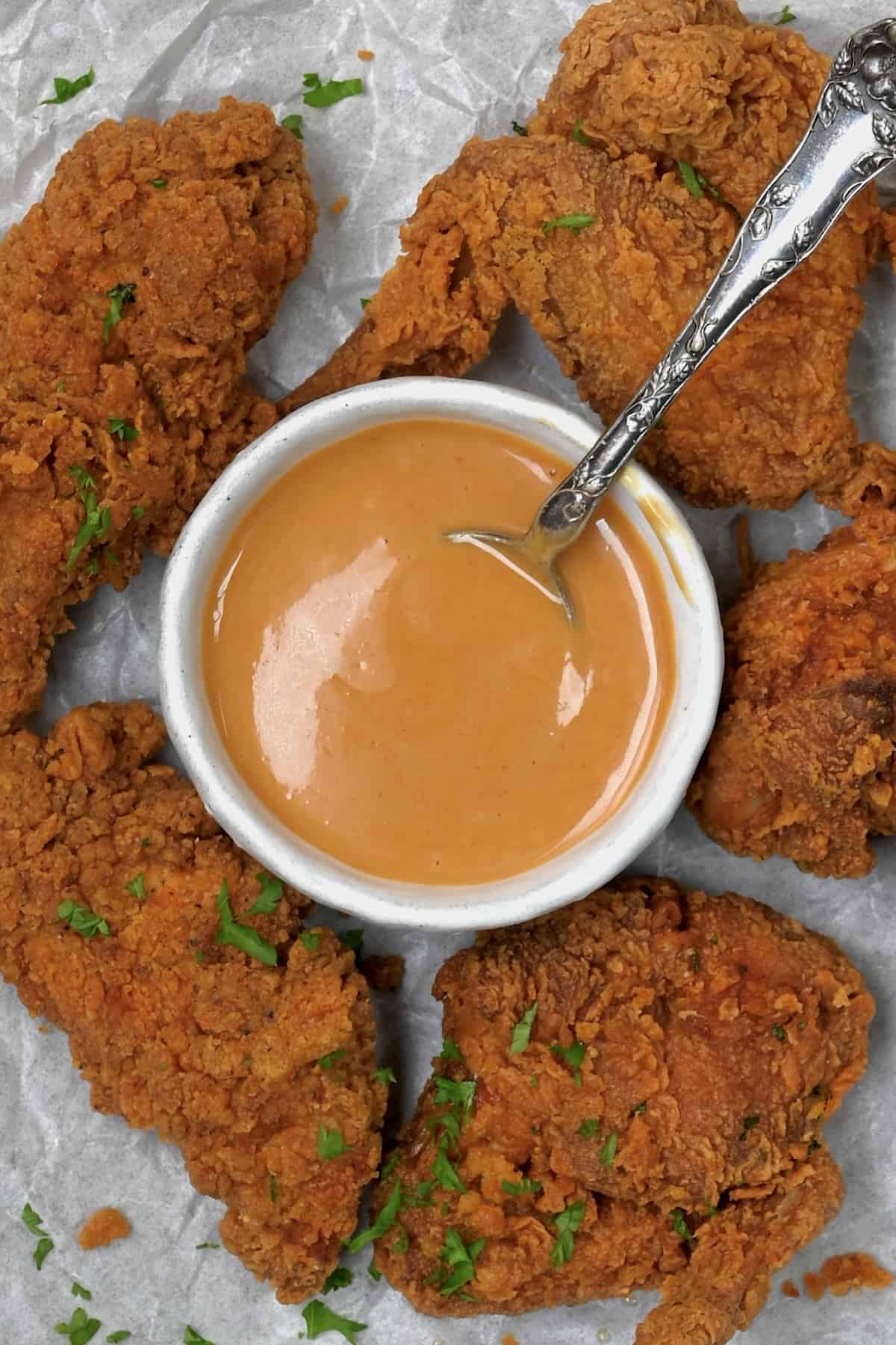 Homemade chick fil a sauce in a small bowl