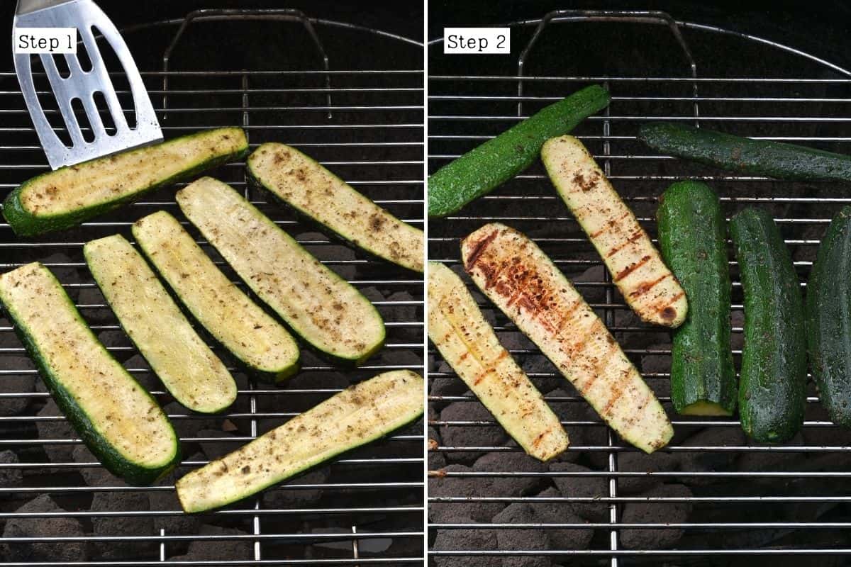 Steps fro grilling zucchini