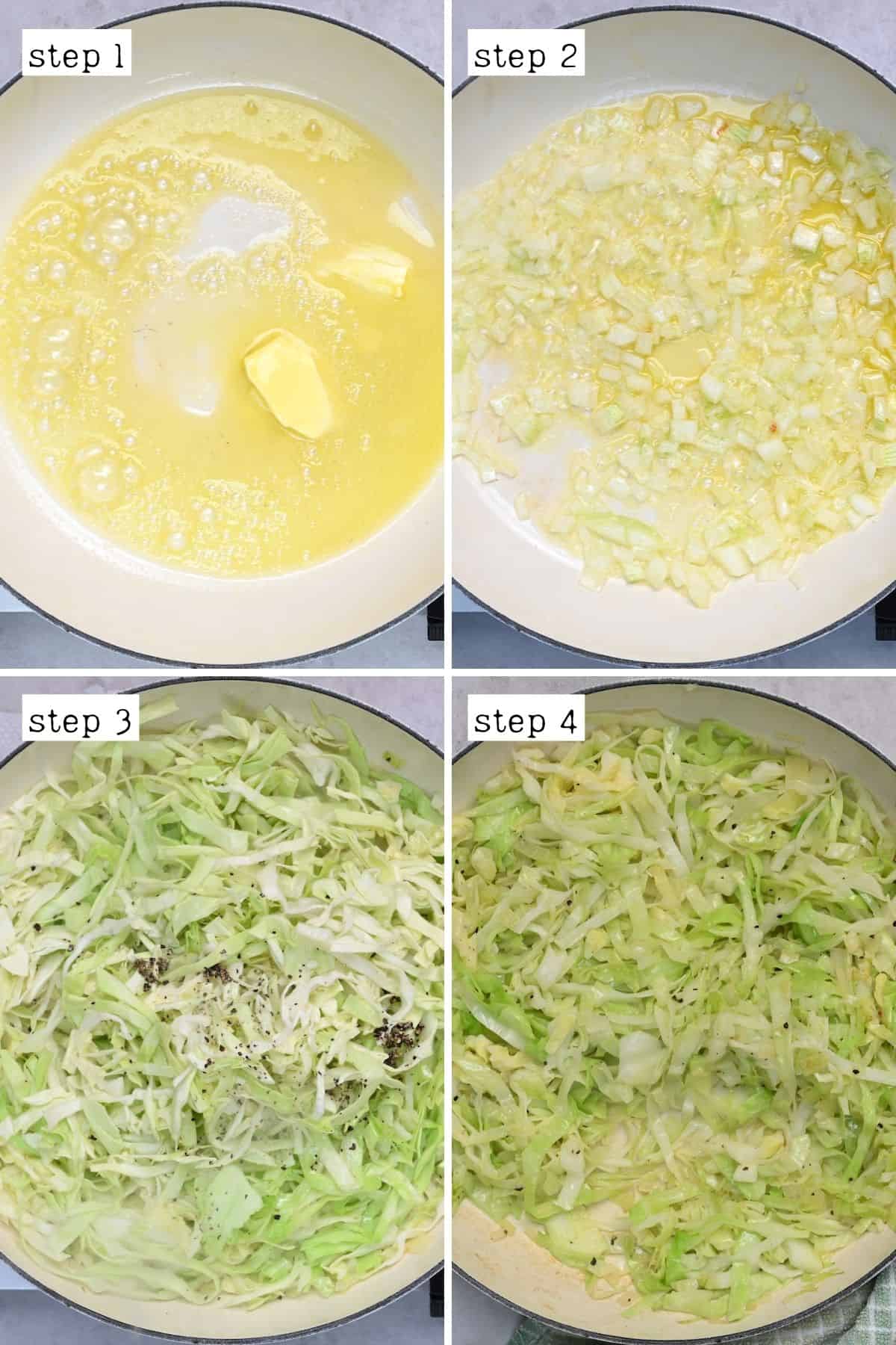 Steps for precooking cabbage