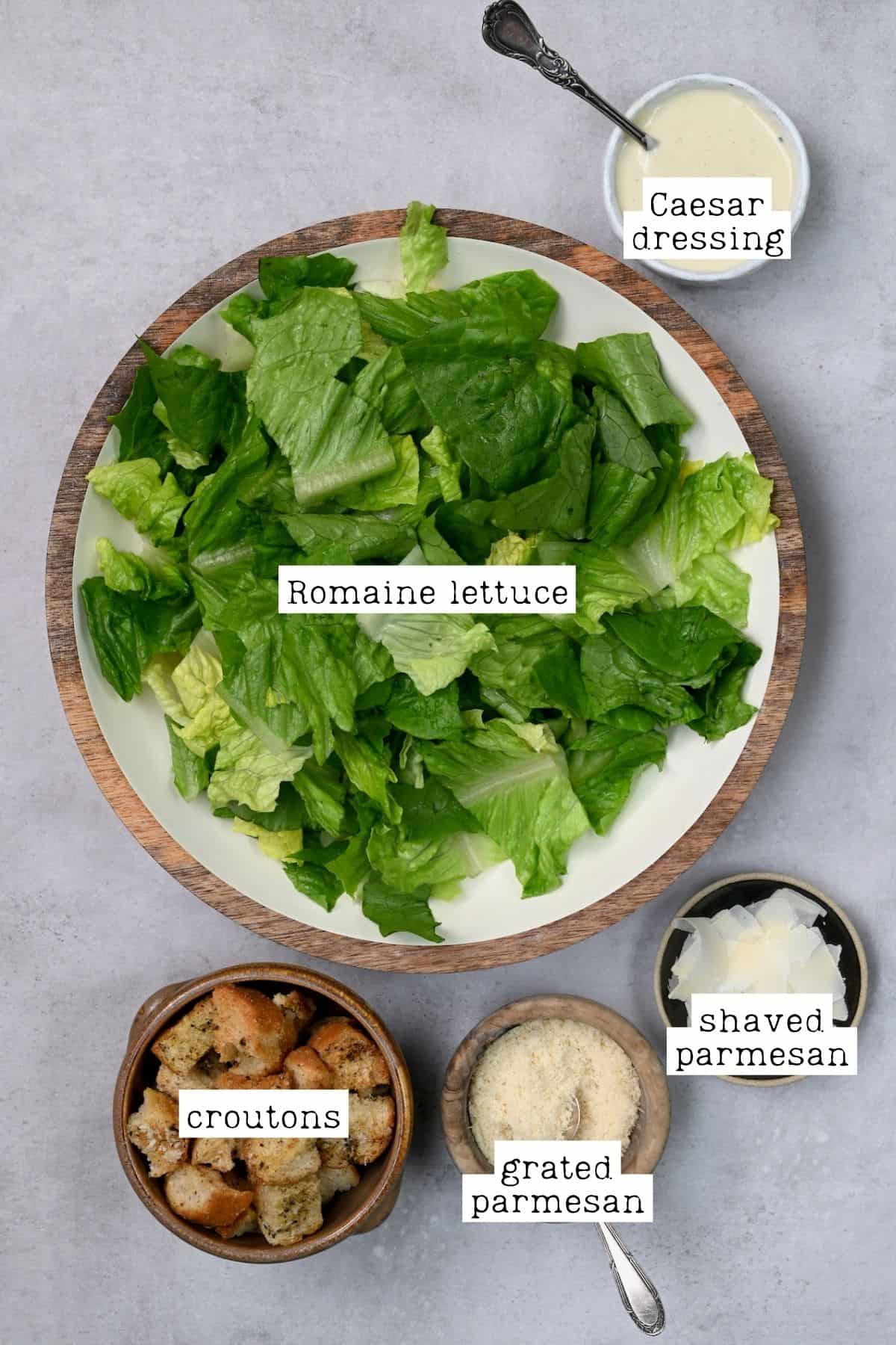 Ingredients for Caesar salad