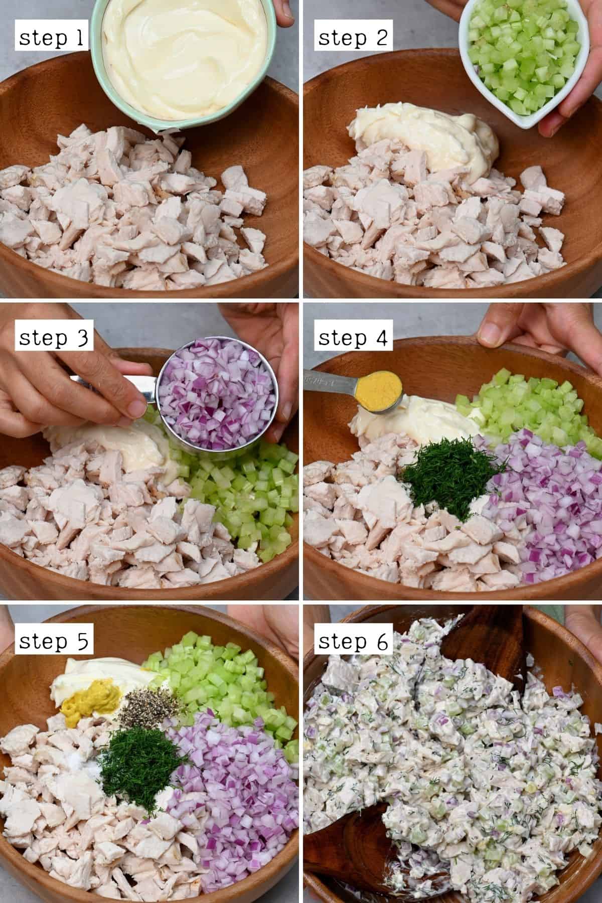 Steps for preparing chicken salad