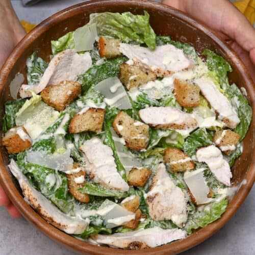 Chicken Caesar Salad Recipe - Alphafoodie