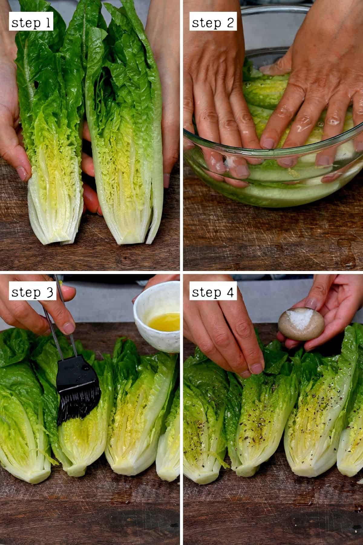 Steps for cleaning and seasoning lettuce