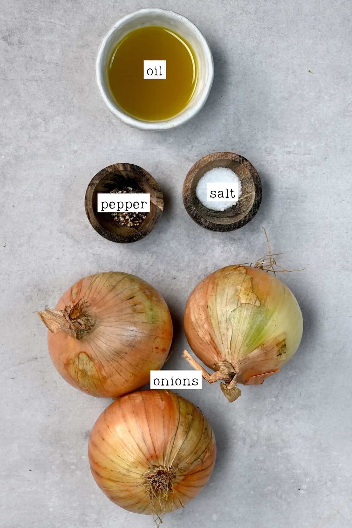 Ingredients for grilled onions