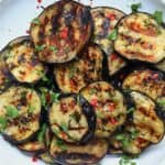 Grilled eggplant slices in a bowl - 14