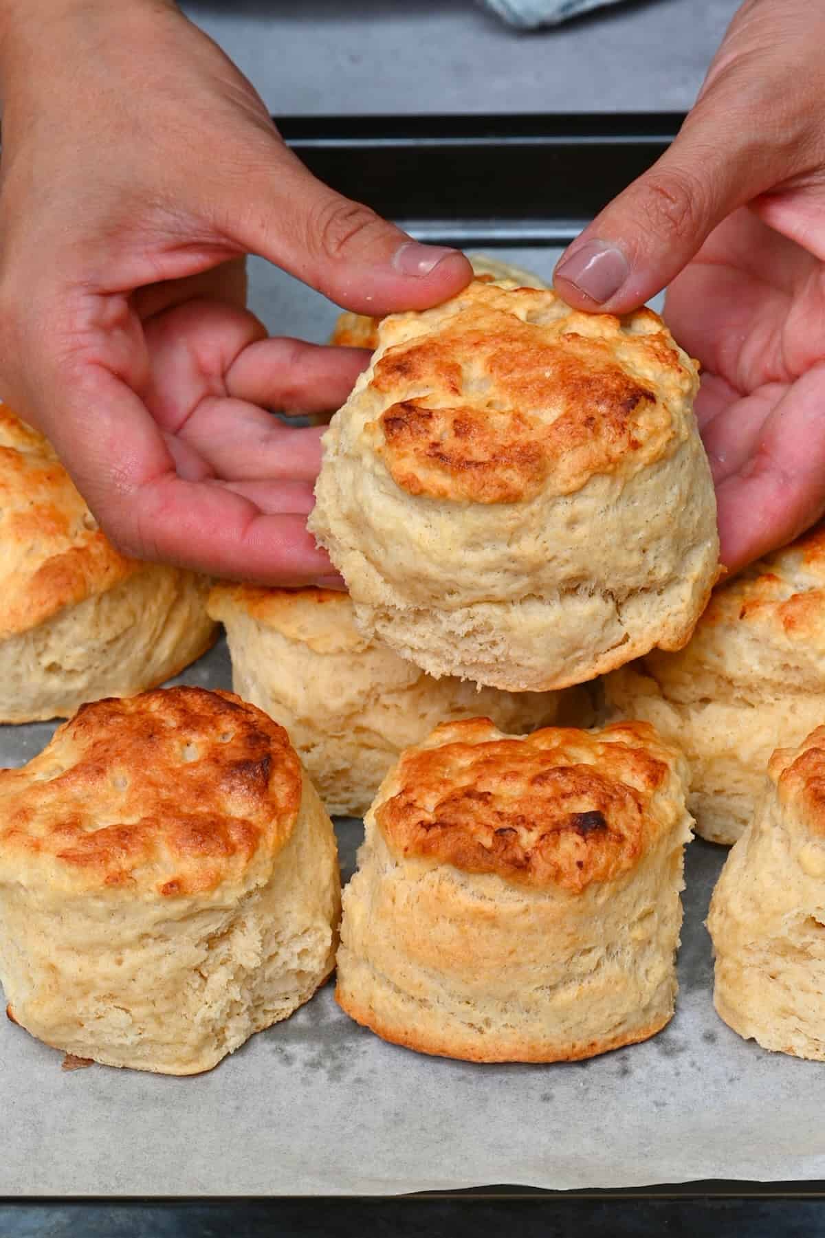 Freshly baked homemade biscuits