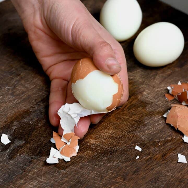 View of The Easiest Way to Peel Hard Boiled Eggs - Alphafoodie