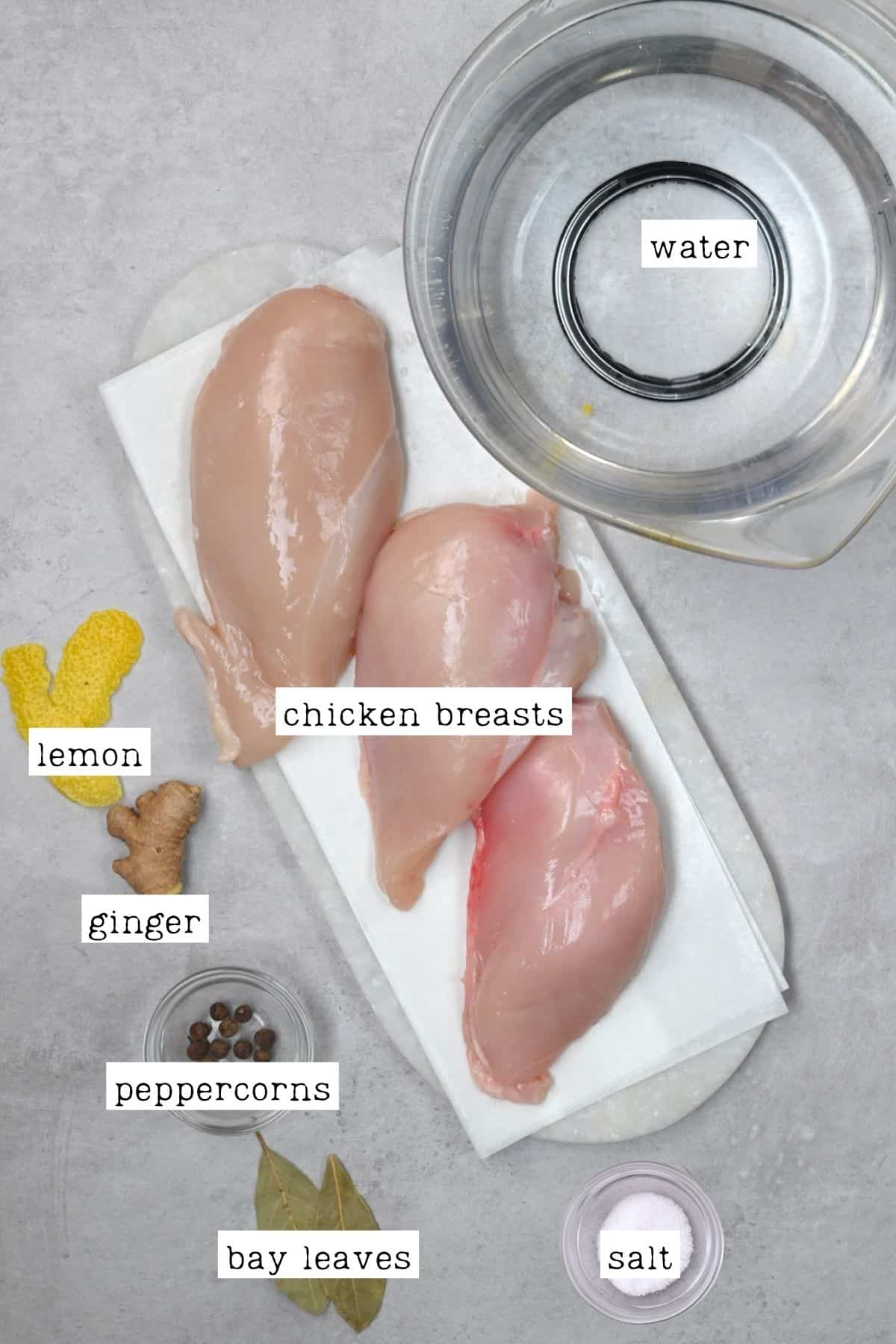 Ingredients for boiling chicken