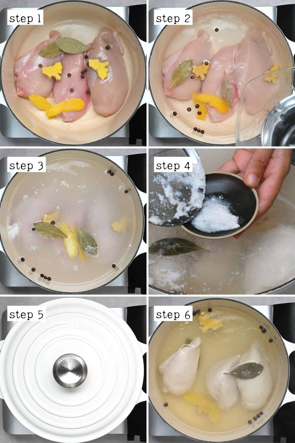 Steps for boiling chicken breasts