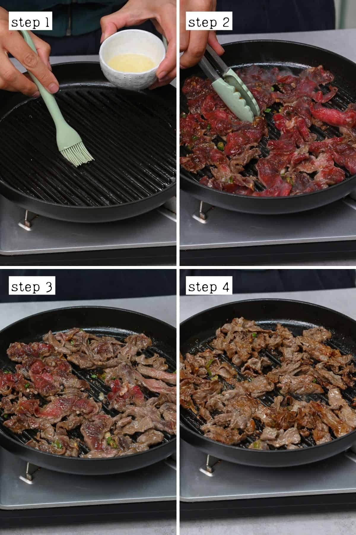 Steps for making Korean beef