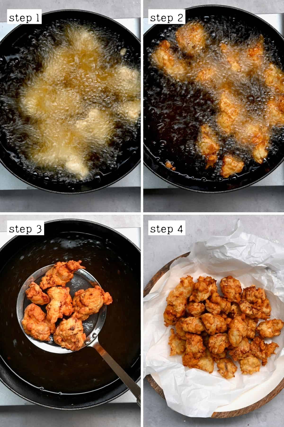 Steps for frying chicken