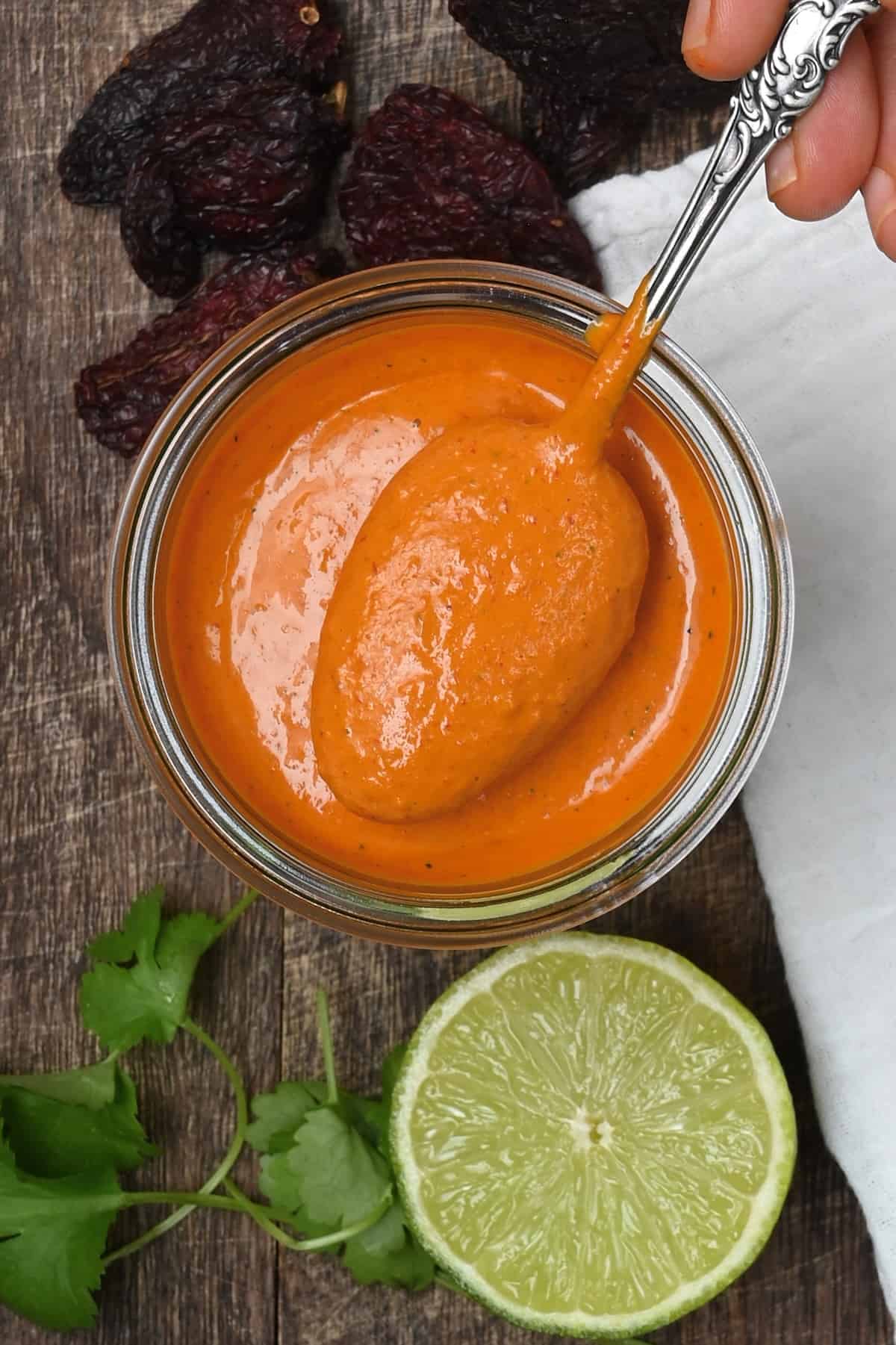 Homemade chipotle sauce in a jar