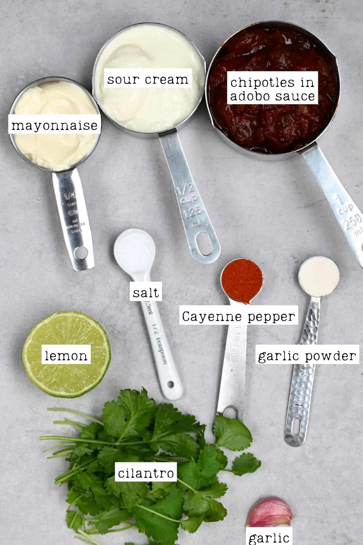 Ingredients for chipotle sauce